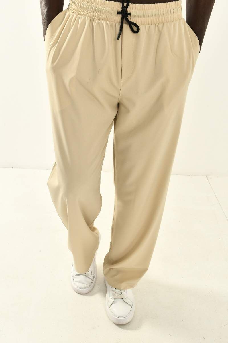 Bej Basic Baggy Fit Pantolon - 5