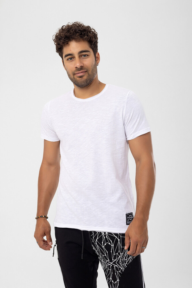 Beyaz Basic Bisiklet Yaka T-shirt - 2