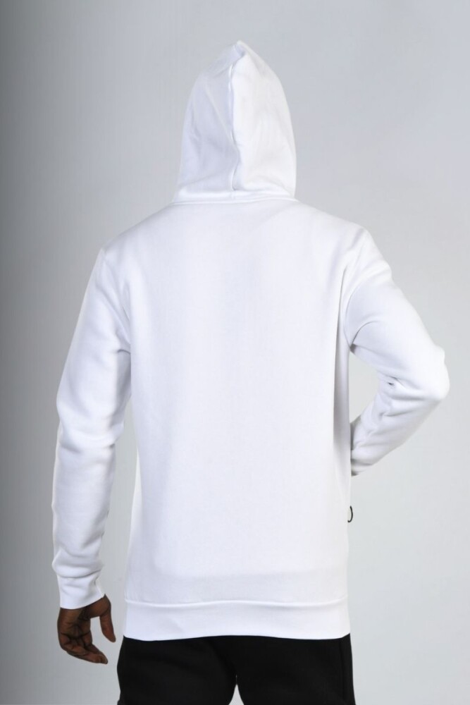 Beyaz Logo Aksesuarlı Fermuarlı Kapüşonlu Sweatshirt - 6