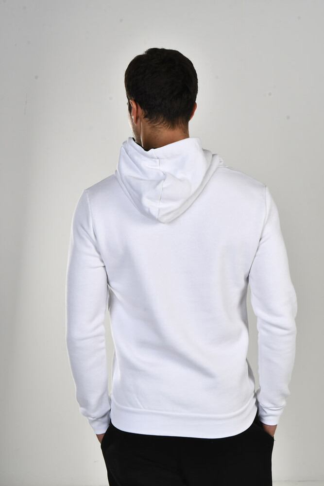 Beyaz Mood Baskı Detay Kapüşonlu Sweatshirt - 5