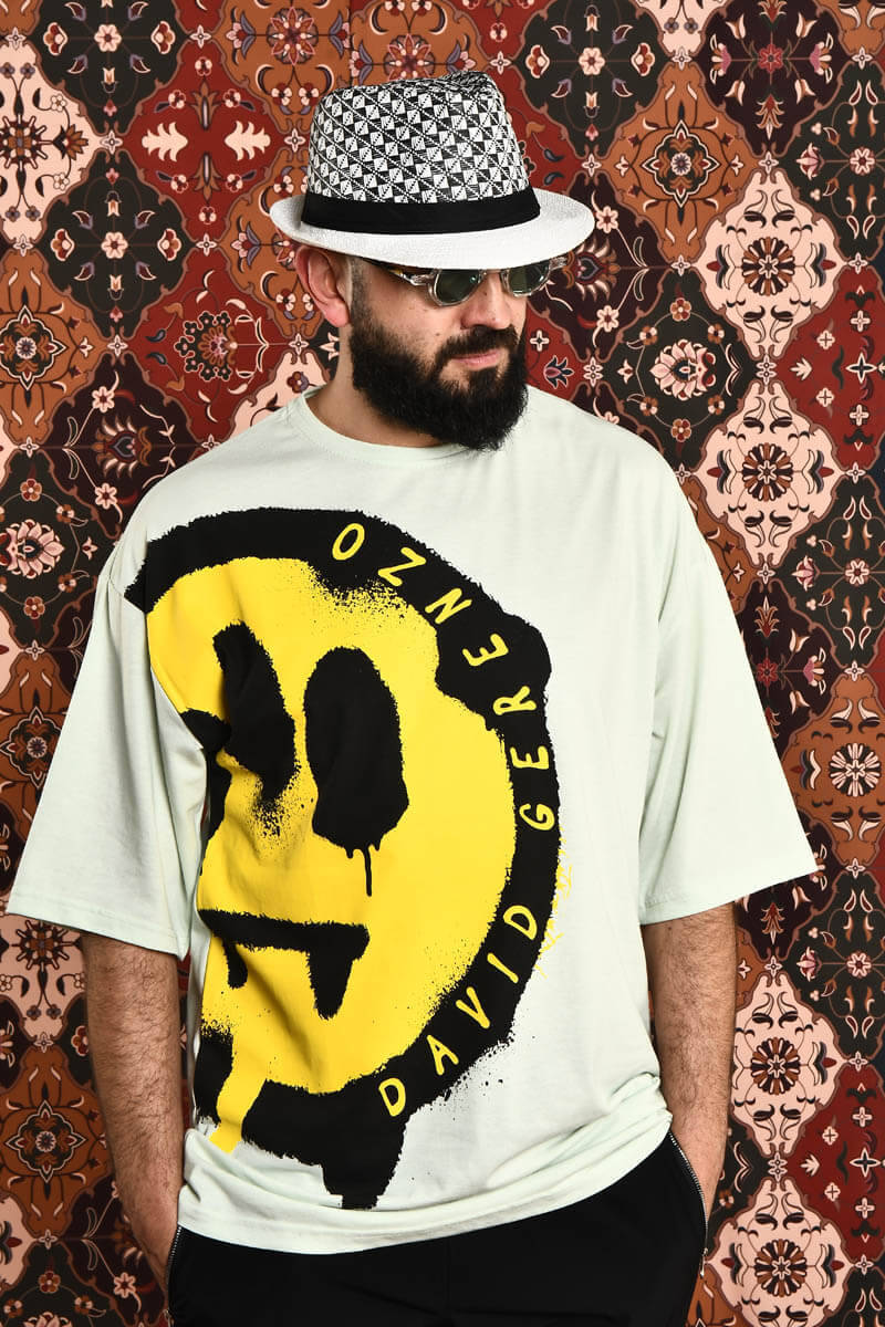 DAVID&GERENZO - Çağla Büyük Baskılı Oversize T-shirt
