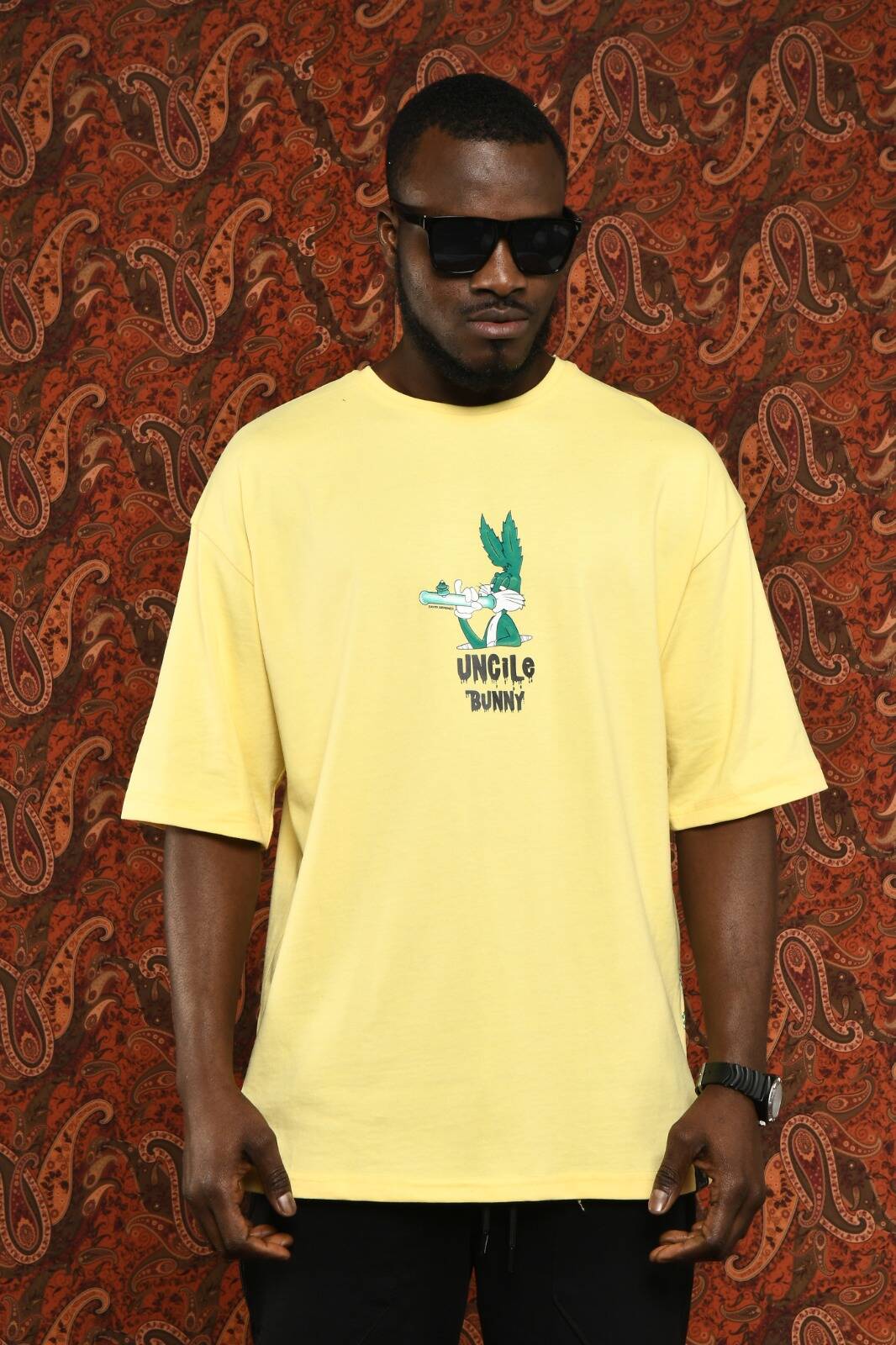 DAVID&GERENZO - Sarı Bugs Bunny Baskılı Oversize T-shirt