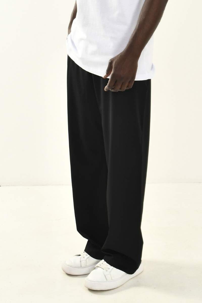 Siyah Baggy Fit Basic Pantolon - 2