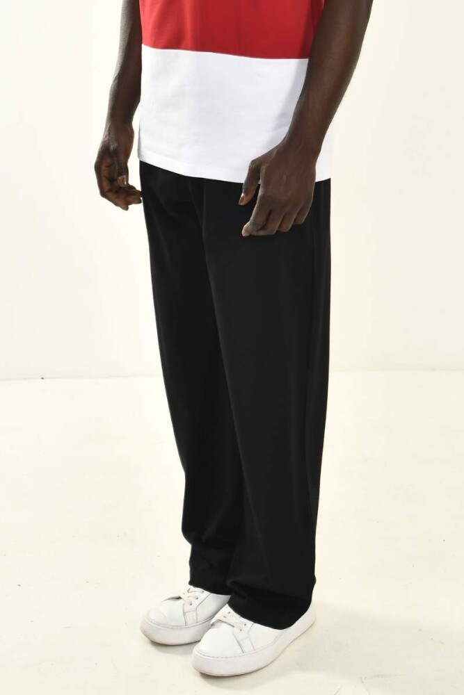 Siyah Basic Baggy Fit Pantolon - 1