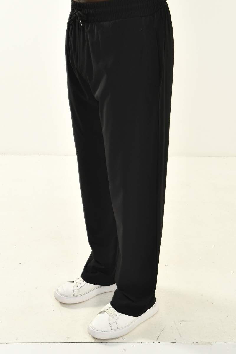 Siyah Basic Baggy Fit Pantolon - 3