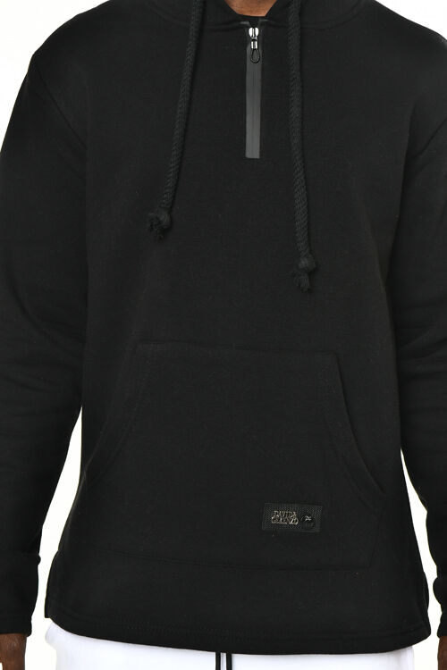 Siyah Fermuarlı Yaka Detaylı Sweatshirt - 6