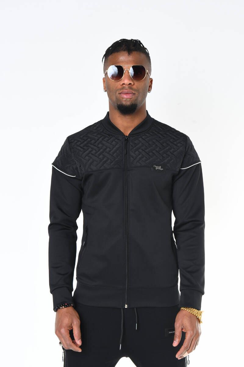 DAVID&GERENZO - Siyah Logo Aksesuarlı Yaka Detay Fermuarlı Sweatshirt