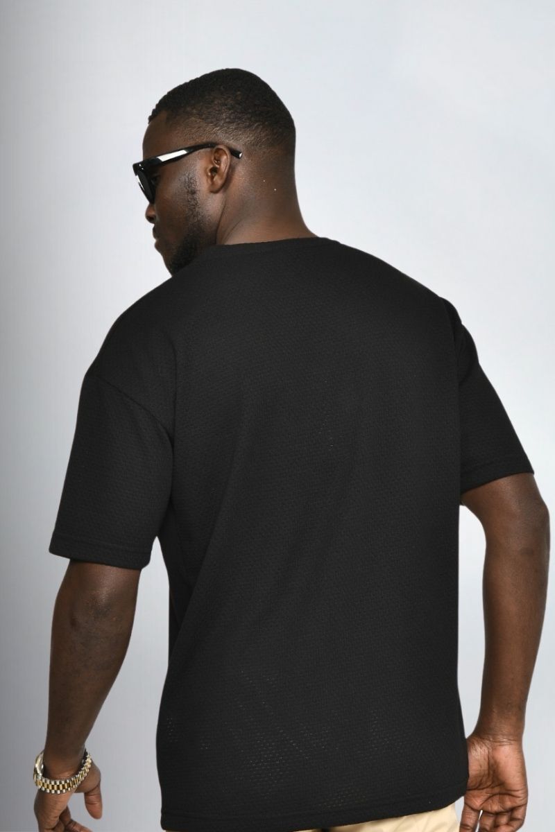 Siyah Oversize Erkek T-shirt 10423 - 5