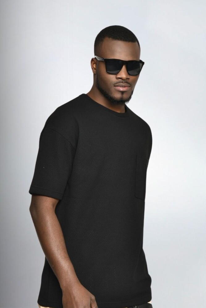 Siyah Oversize Erkek T-shirt 10423 - 3
