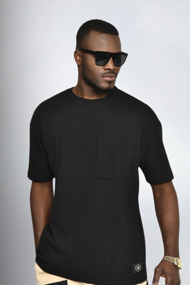 Siyah Oversize Erkek T-shirt 10423 - 2