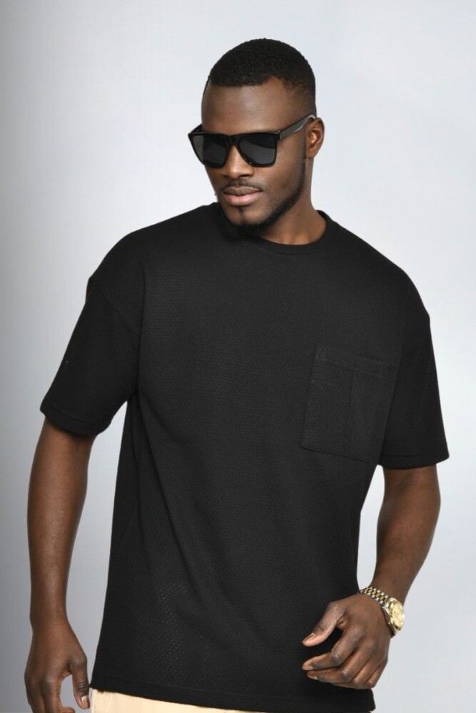 Siyah Oversize Erkek T-shirt 10423 