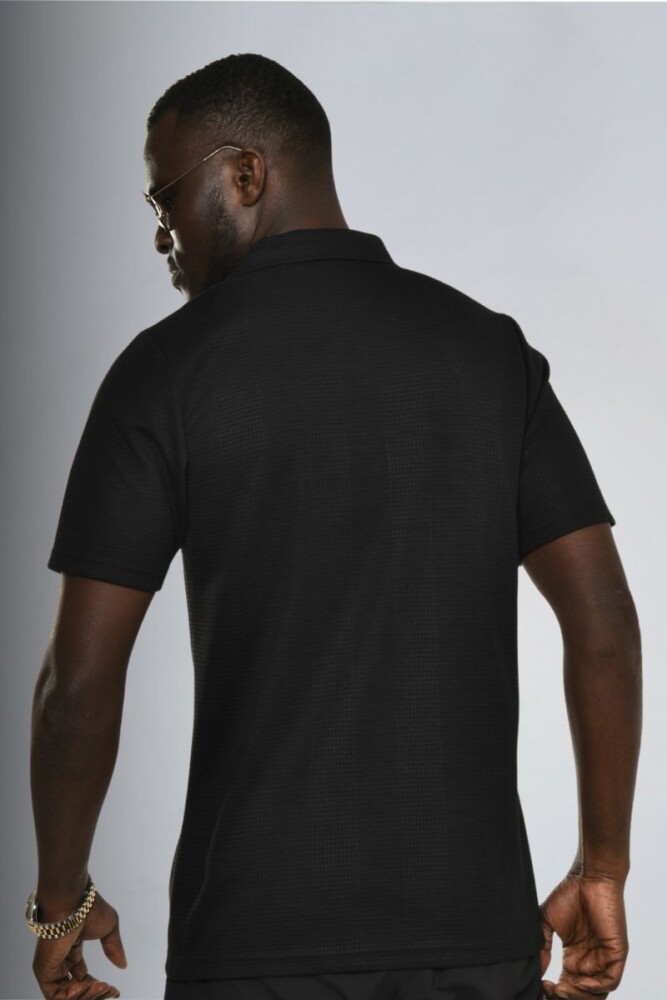 Siyah Yaka Detay T-shirt 410415 - 4