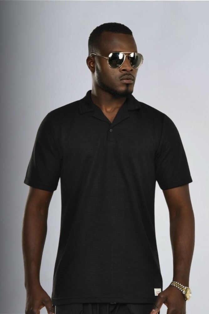 Siyah Yaka Detay T-shirt 410415 