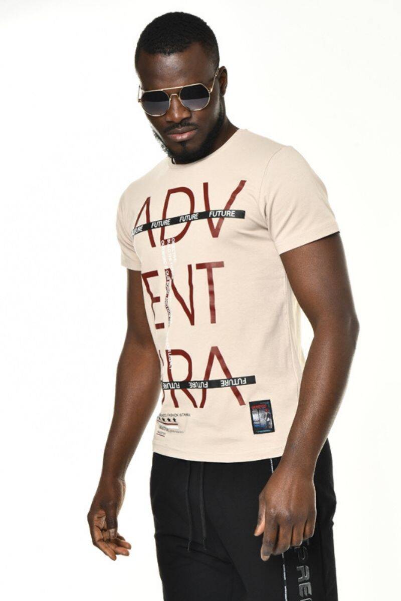 DAVID&GERENZO - Taş Baskı Detay Bisiklet Yaka Slim Fit T-shirt