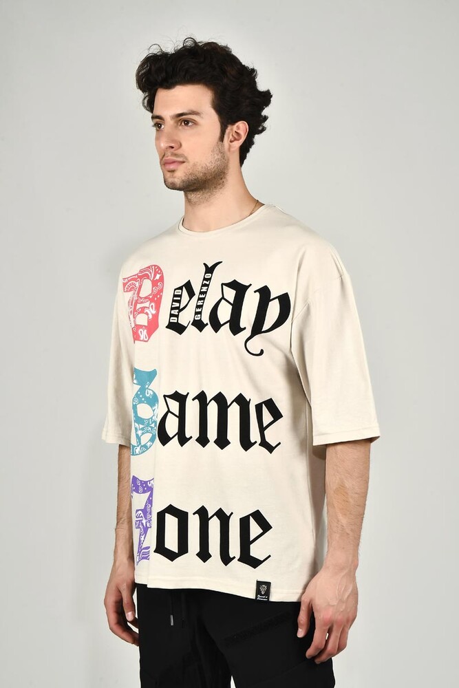 Taş Game Zone Baskılı Oversize T-shirt - 4
