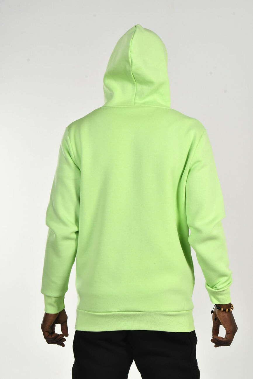 Yeşil Logo Aksesuarlı Fermuarlı Kapüşonlu Sweatshirt - 3